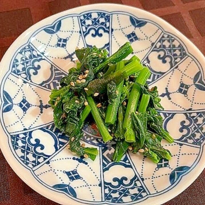 菜の花とわかめの辛子和え